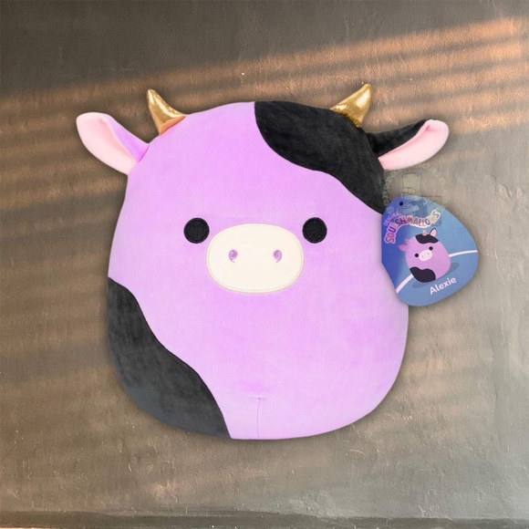 Squishmallow Alexie the cow purple w gold metallic horns RARE 8” plushie kawaii - Picture 1 of 8